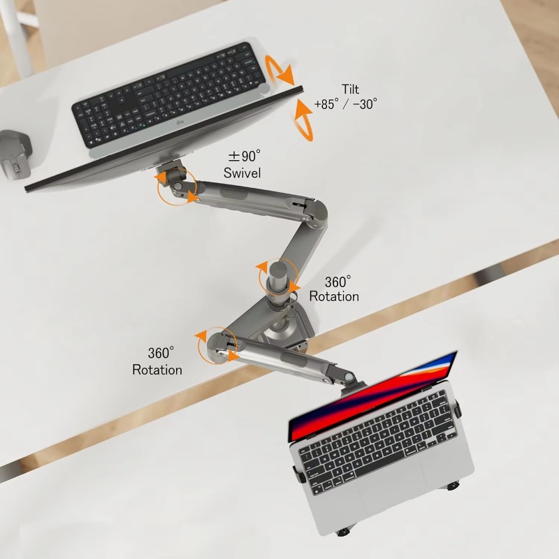 Monitor Arm Dual - Podwójny uchwyt na laptopa 2 w