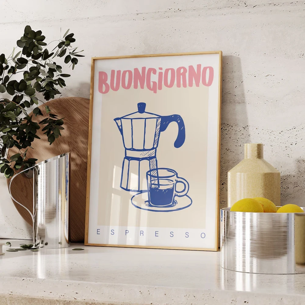 Home Office Kitchen - Nowoczesna kawa Espresso Wall Art Prints