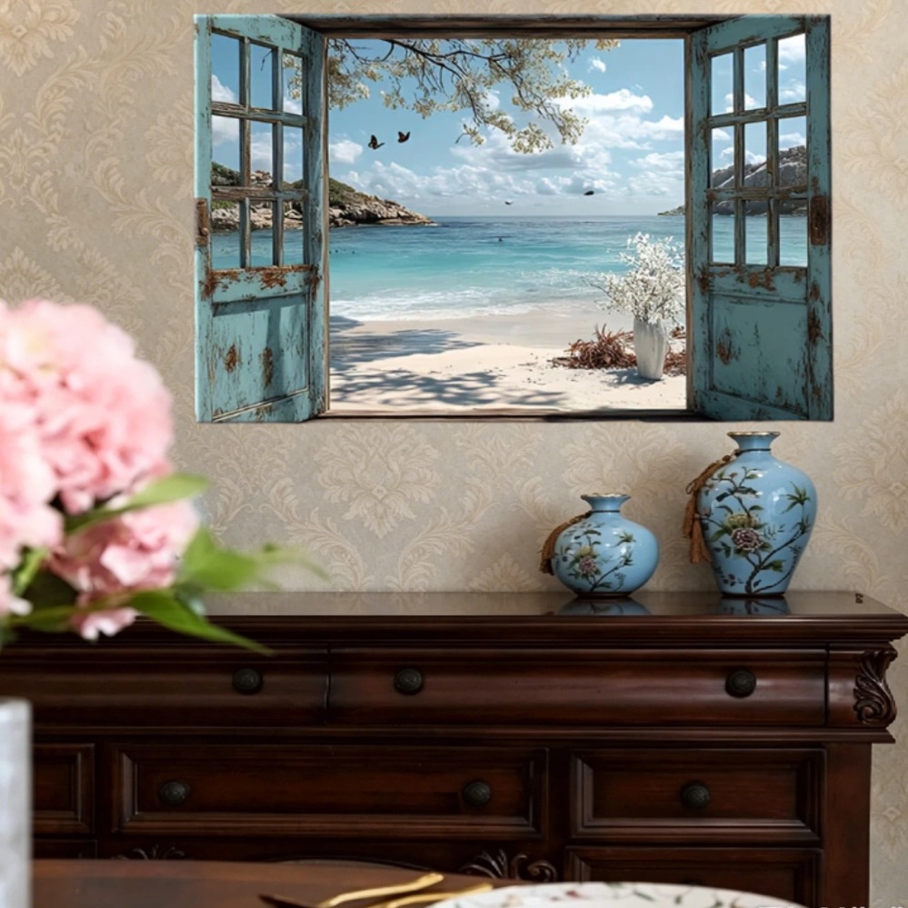 Home Office With View - Obraz z widokiem na ocean, nowoczesna