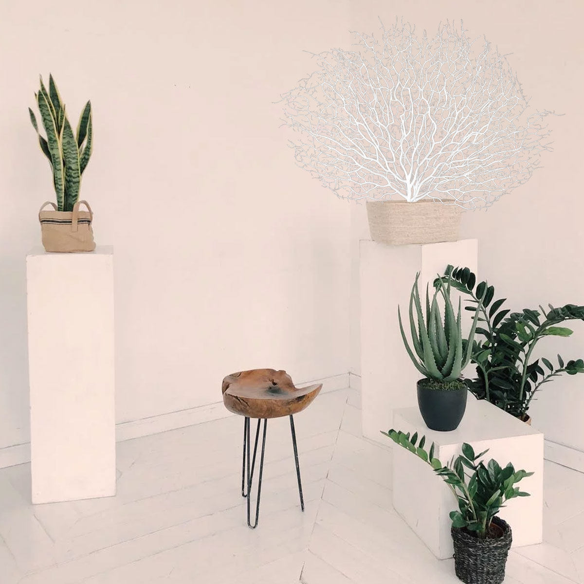 Home Office Interior Design - 1 szt. Realistyczna plastikowa gałąź koralowca,