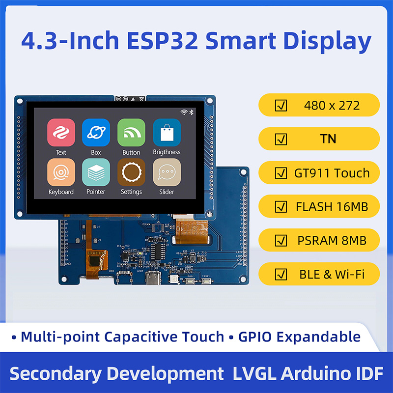 Monitor Arm Dual - Płytka rozwojowa ESP32 S3 z 4,3-calowym