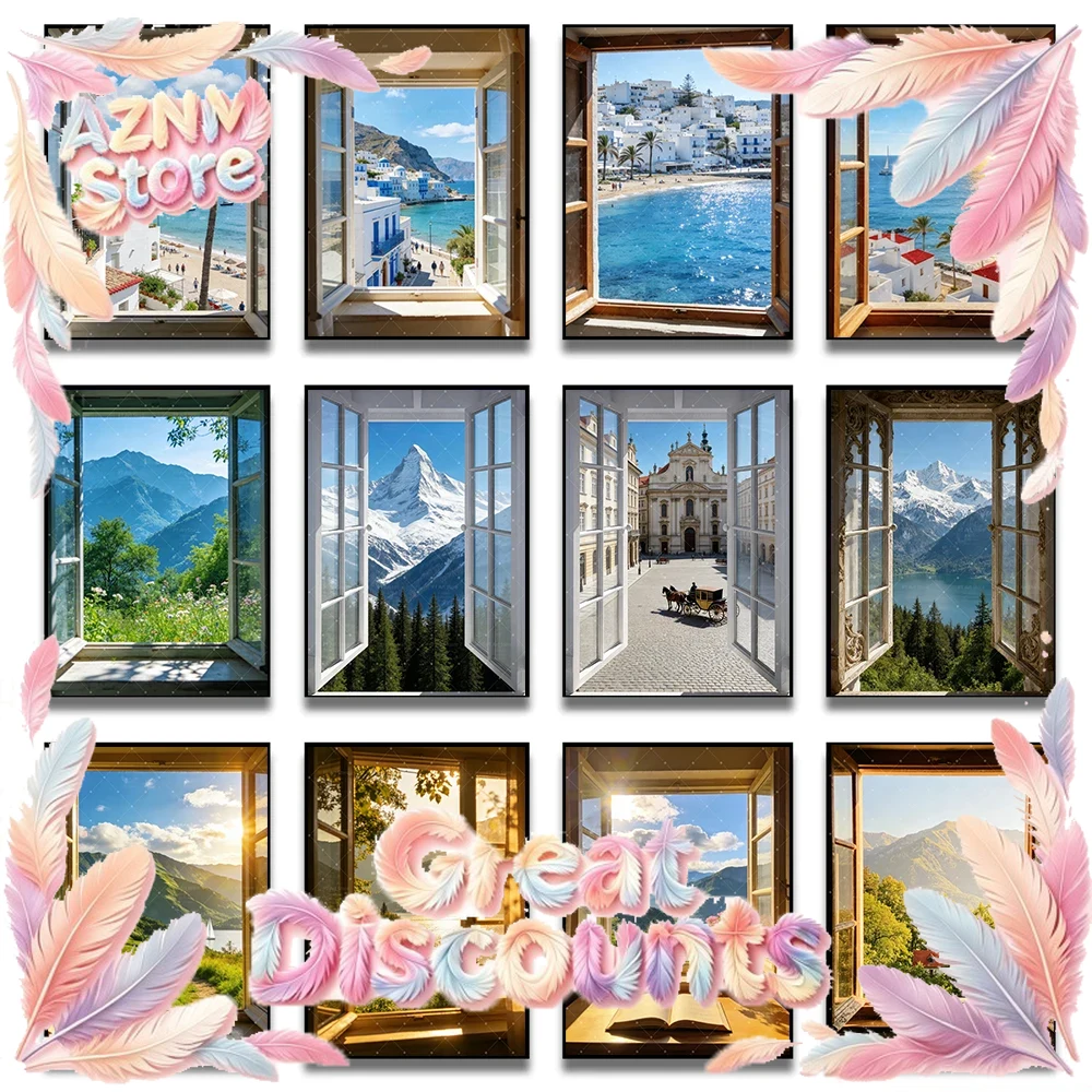 Home Office With View - Plakat z otwartym oknem do salonu