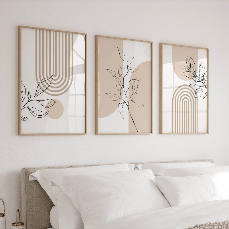 Home Office Minimalist - Neutralne obrazy na ścianę do nowoczesnego