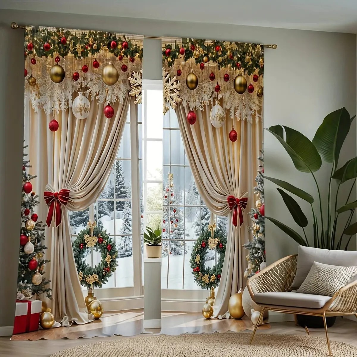 2 sztuki świątecznych zasłon z – Home Office With View recenzja i cena