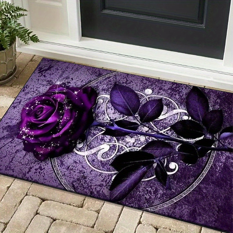 Dywan z fioletowymi liśćmi do  – Home Office Interior Design recenzja i cena