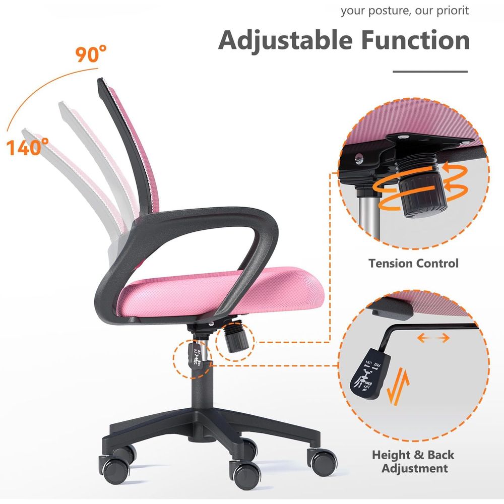 Różowe Ergonomiczne Krzesła Bi – Home Office Chair recenzja i cena